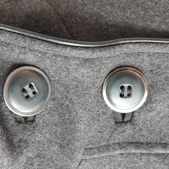 Marcona Wool Blend Pea Coat Charcoal Grey Size Small - Picture 2 of 12